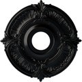 Ekena Millwork Attica Ceiling Medallion (Fits Canopies up to 5"), Hand-Painted Jet Black, 18"OD x 4"ID x 5/8"P CM18ATBLF